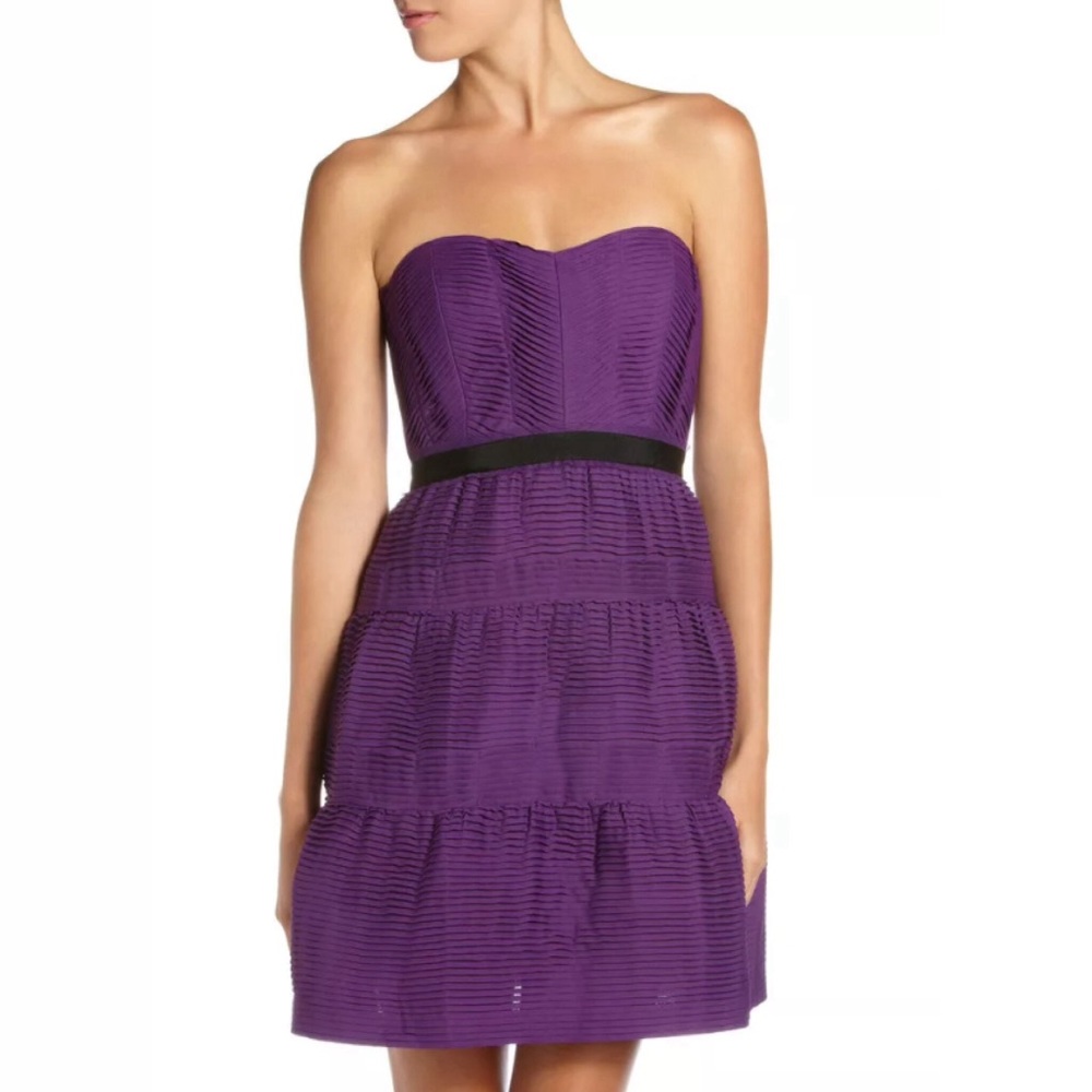 BCBG DRESS STRAPLESS SWEETHEART PURPLE SIZE 2 XS